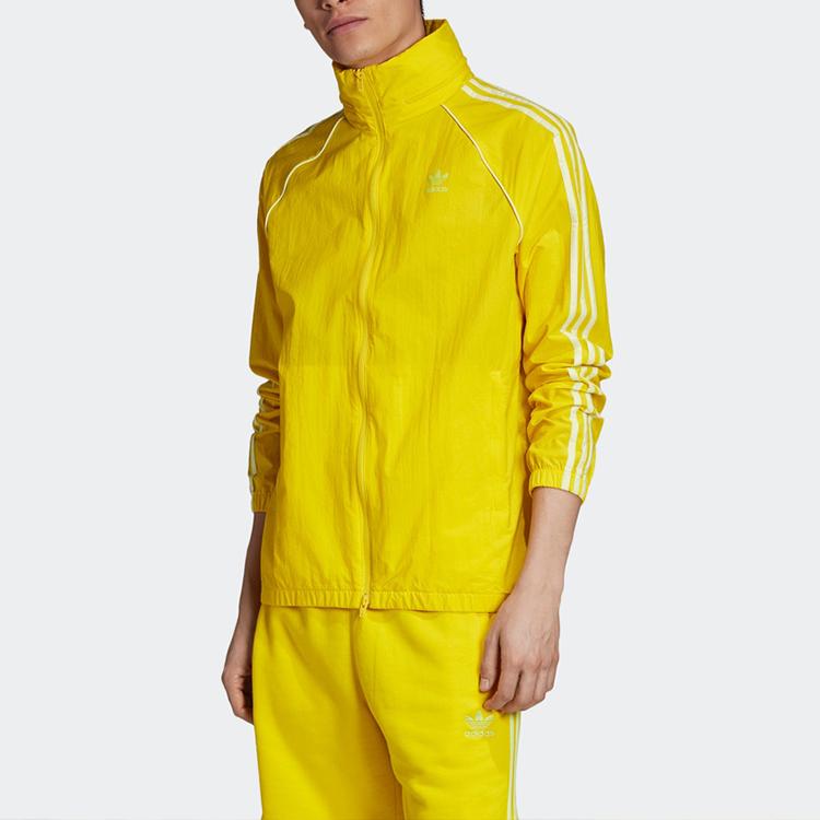 Adidas Originály Trefoil SST Větrovka Retro Sportovní Pánská Větrovka Žlutá ED6082