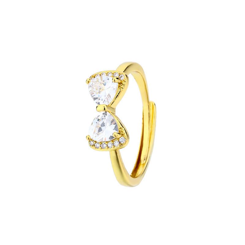 

Elegant Butterfly Bow Ring Shiny Zircon Inlay Women s Fashion Jewelry StyleA