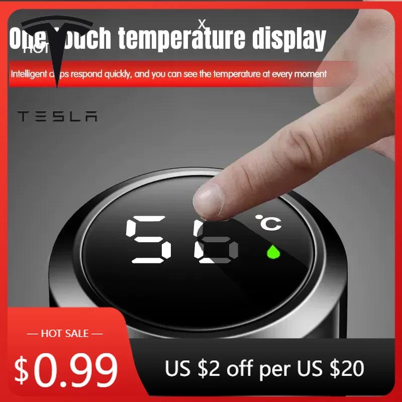Car Sticker 2025 New Tesla Car Mounted Intelligent Insulated Cup With High-end Touch Display For Tesla Model 3 Model S X Y Roads