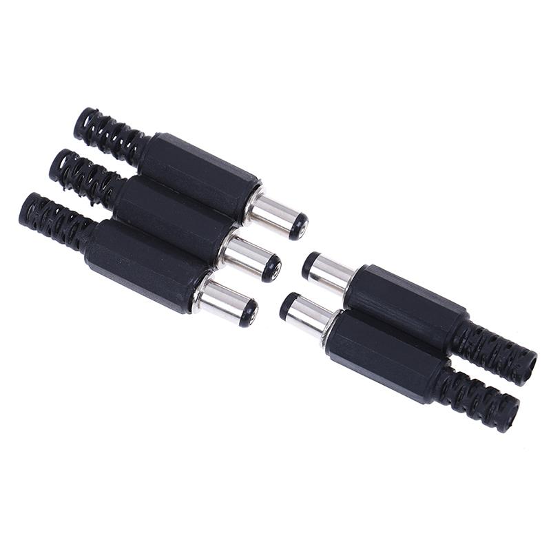 5Pcs 5.5X2.1Mm Male Dc In-Line Plug Socket Jack Connector Adapter
