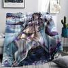 1Pc Cartoon Print Flannel Blanket, High Quality Comfortable for All Seasons, Home Decor, Warmth and Comfort, Perfect for Christmas Birthday Gift