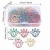 60pcs with Storage Box Paper Clip Hand Shaped School Stationery Cute Memo Clips  Office Supplies