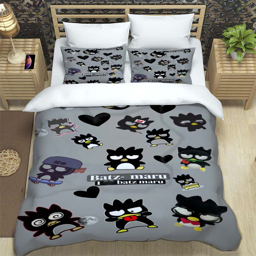 BADBADTZ-MARU 3-piece cartoon bedding set, exquisite adult and children's bedding set, suitable for double and single beds, larg