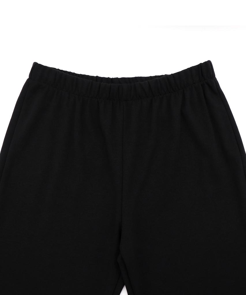 MOYORA Knee-Length Frill Capri Pants [Black]