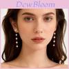 Lightweight French Pearl Necklace And Earring Set With Geometric Design For Elegant Women