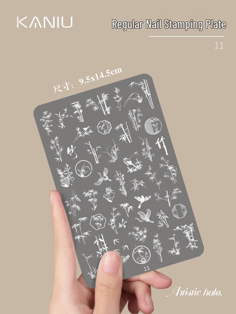 Płytki do zdobienia paznokci w stylu chińskim - Wzory motyli, koronki, kwiatowe i bambusowe