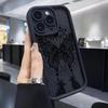 Black Butterfly Sky Eye Groove Case for iPhone 15/16/17