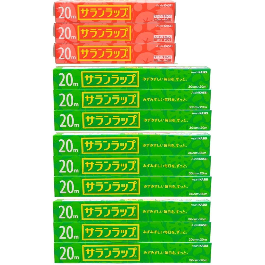 

Обгортка Saran 30 см х 20 м х 9 22 см х 20 м х 3 загальна кількість 12 2 типи набору [Оптова закупівля] шматки, шматки, шматки,
