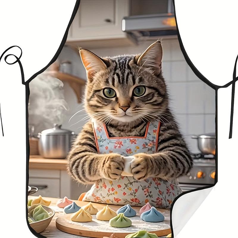 "Adorable Delantal de Chef Gato en Varios Tamaños, Perfecto para Cocinar y Hornear en la Cocina, Regalo Ideal para Amantes de las Mascotas"