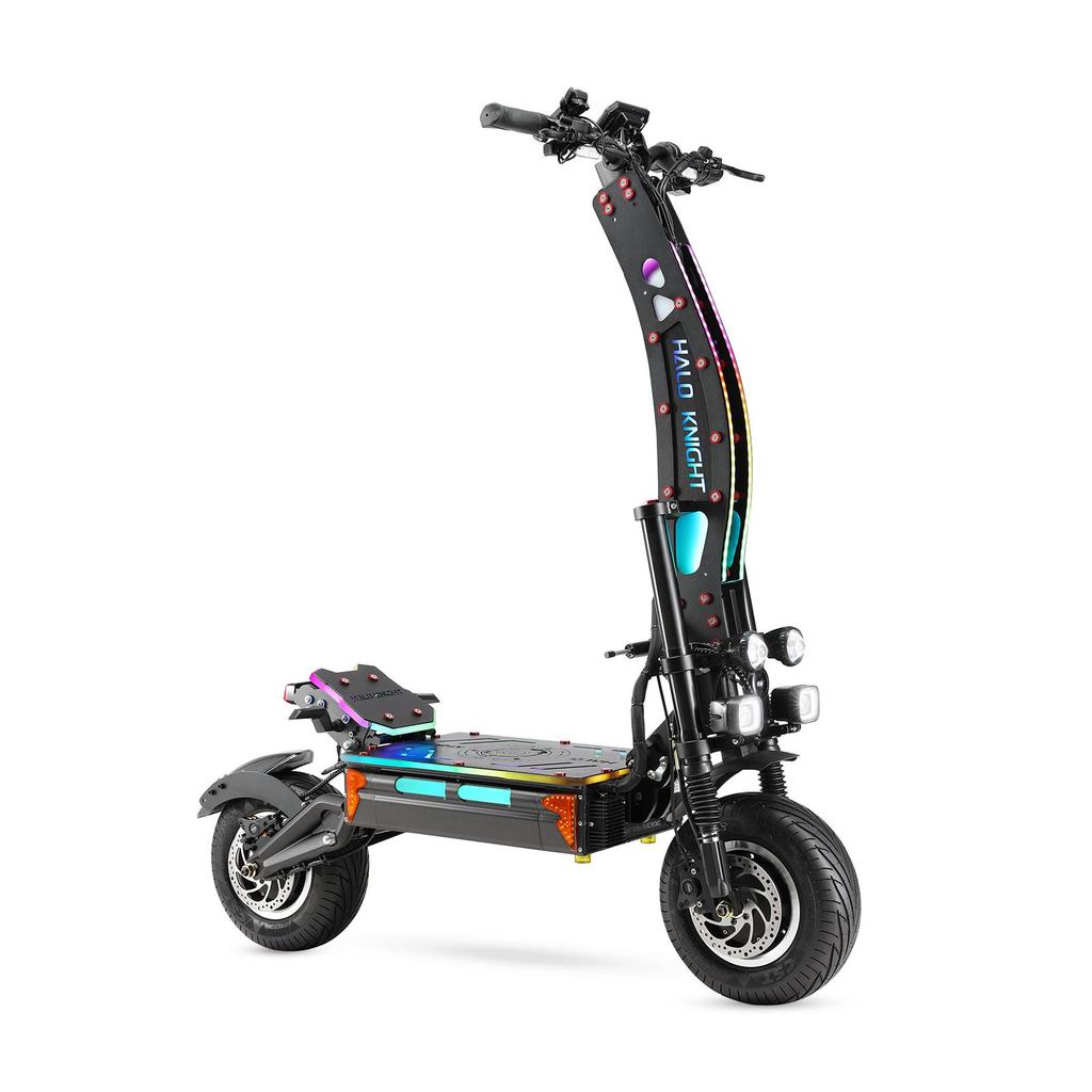 HALO KNIGHT T107MAX All-Terrain Electric Scooter 4000W Dual Motor 72V50Ah Battery 13 Inch Vacuum Tire Outdoor Riding Off-Road E-Scooter