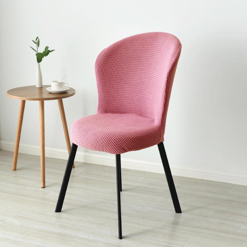 Jacquard Dining Chair Cover Arc Shape Chair Slipcover Stretch Seat Cover Chair Covers for Hotel Banquet Kitchen Bedroom Wedding