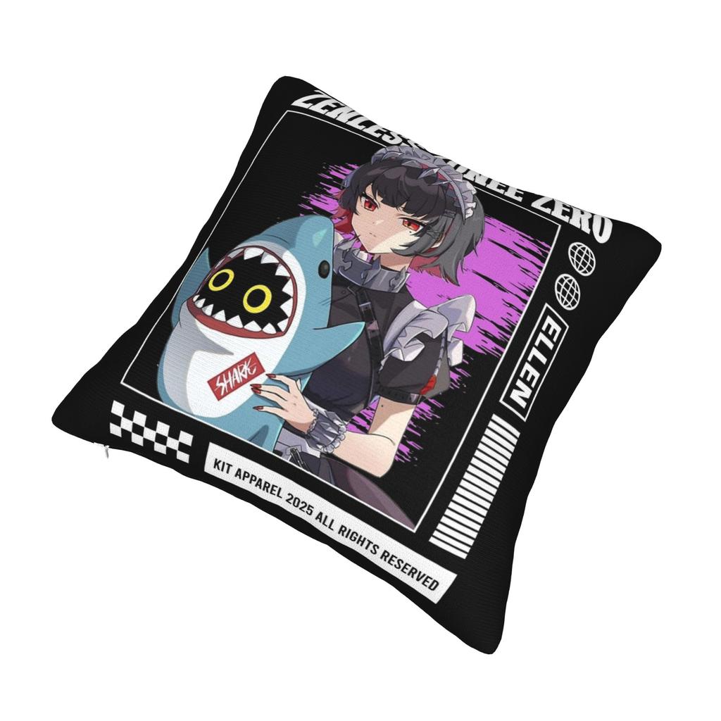 Ellen Joe Zenless Zone Zero Pillowcase Double-Sided Printing Cushion Cover Gift Throw Pillow Case Cover Bedroom Square 18''