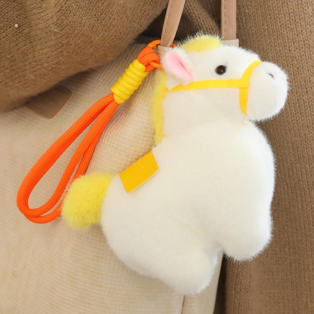Animal Plush Horse Keychain Steed Doll Zodiac Pony Figurine Chinese New Year Gift Home Decoration