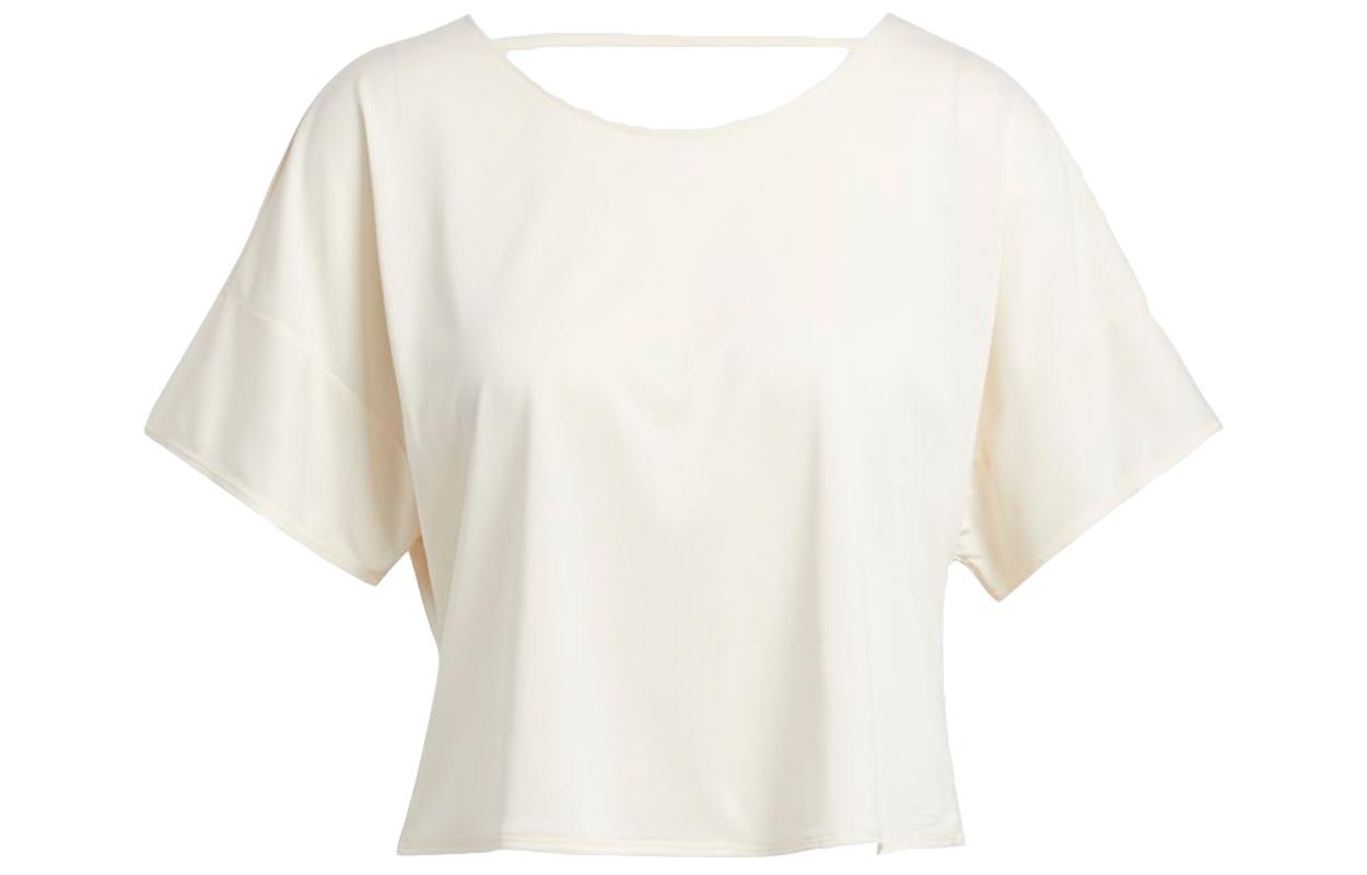 Adidas Crop Tops Women s Ecru Crew Neck Moderate GR8083 XL