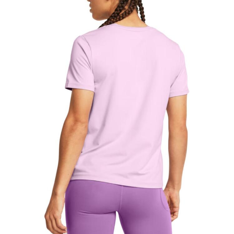 Under Armour Ua Meridian Solid Color Sports Casual Crew Neck Short Sleeve T-Shirt Women T-Shirts Purple 1379155-543