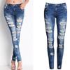 European & American Boutique Stretch Ripped Boyfriend Skinny Jeans