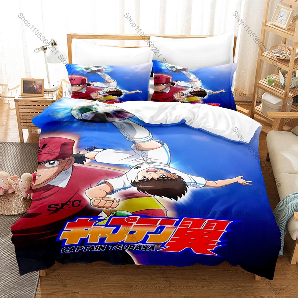 Personalità Captain Tsubasa Calcio Manga Set Biancheria da Letto Nuovo Microfibra Spazzolata Copripiumino Federa Singolo Matrimoniale Queen King Size Casa