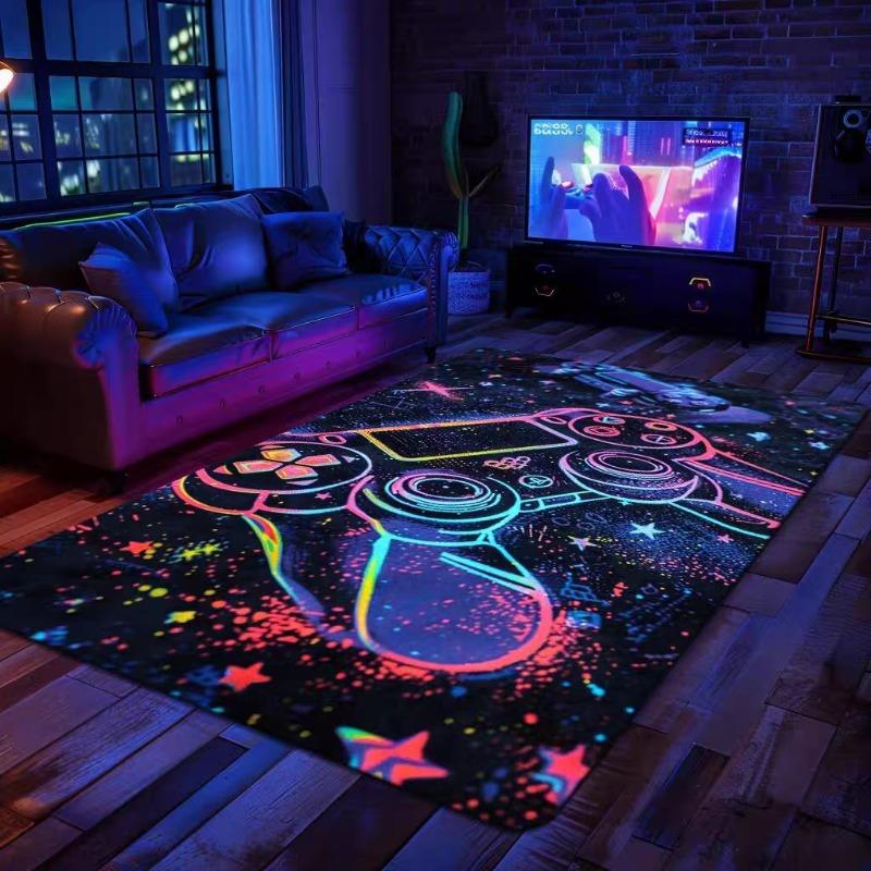 Gaming Rug for Boys Room Gamer Rug Controller Design Carpet for Game Room Bedroom Decor Non-slip Machine Washab Mat