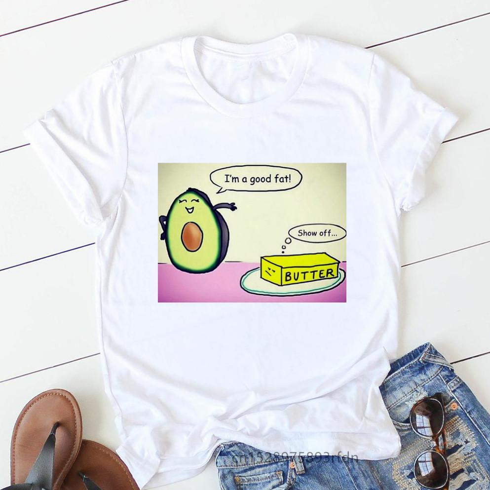 Avocado Funny Women T-Shirts Girl Harajuku Ullzang Graphic Cute Grunge Top Female T Shirt Summer Casual O-Neck Lady Tee Clothing