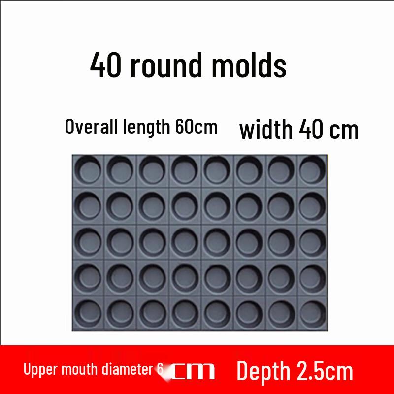 Non-stick 40-Cavity Round Cake Baking Mold