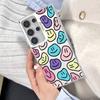For Samsung Galaxy S21 FE S24 S23 Ultra Plus FE S25 S22 Ultra Plus Laser Phone Case Cute Cartoon Smile Face Shockproof Covers