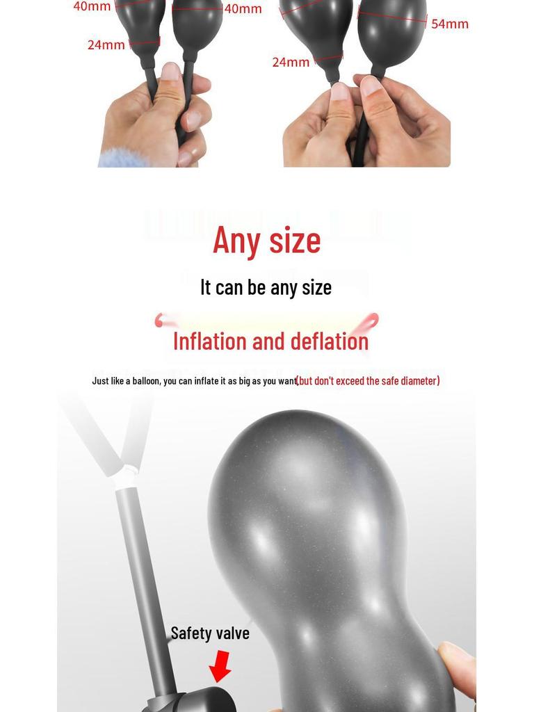 Enhanced Dual-Head Inflatable Anal Plug with Adjustable Expansion Beads