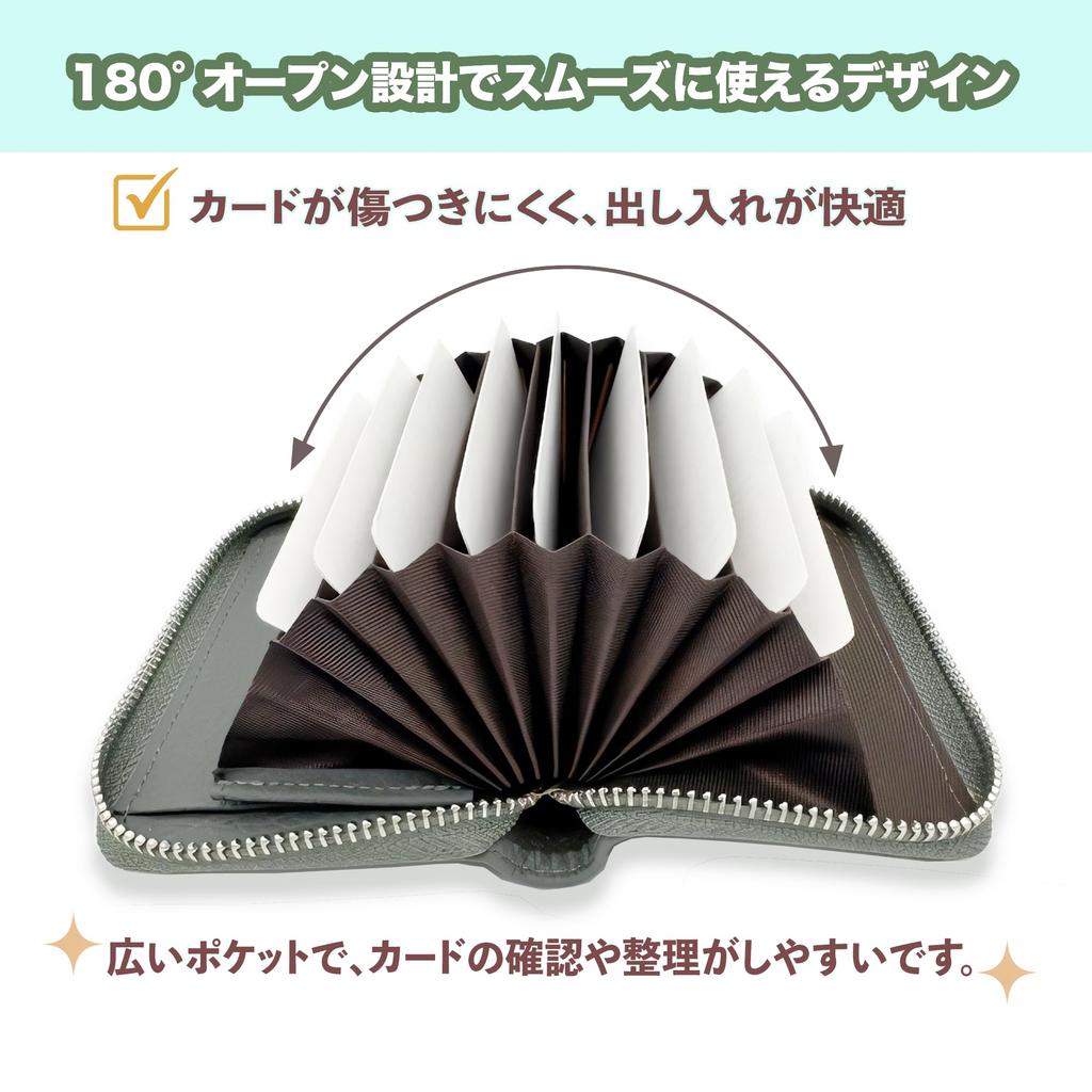 KYAN Mode Echte Leder Mini Geldbörse, Kompakt, Leicht, Großes Fassungsvermögen, Akkordeon-Stil Kartenetui, Zweifach faltbare Geldbörse, Scheinfach, Münzfach,