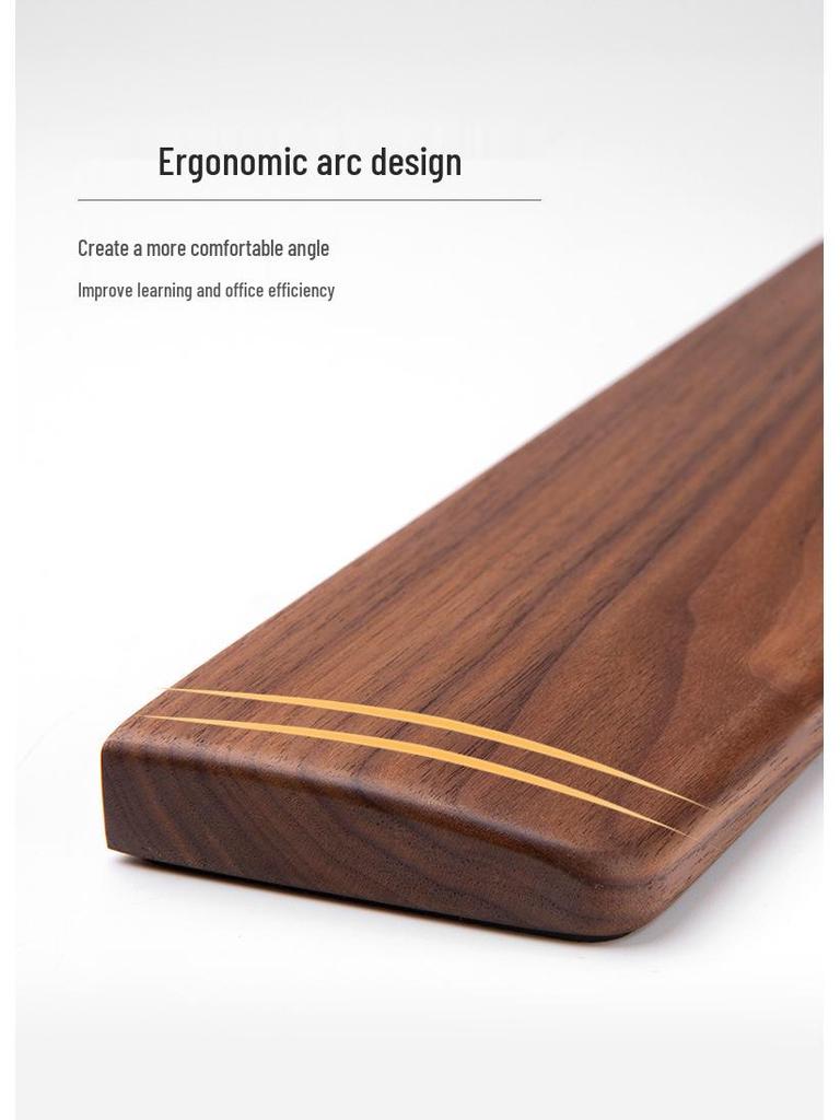 Black Walnut Solid Wood Keyboard & Mouse Wrist Rest Pad