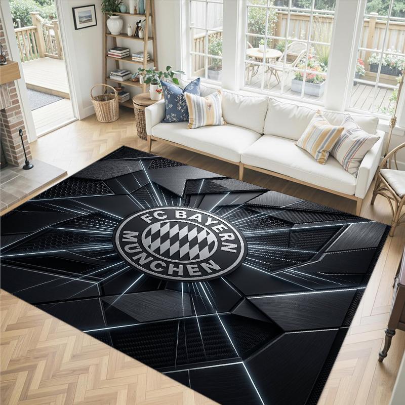 Bayern Munich Design Crystal Velvet Carpet Cozy Non?Slip Printed Rug For Bedroom Living Room Entrance