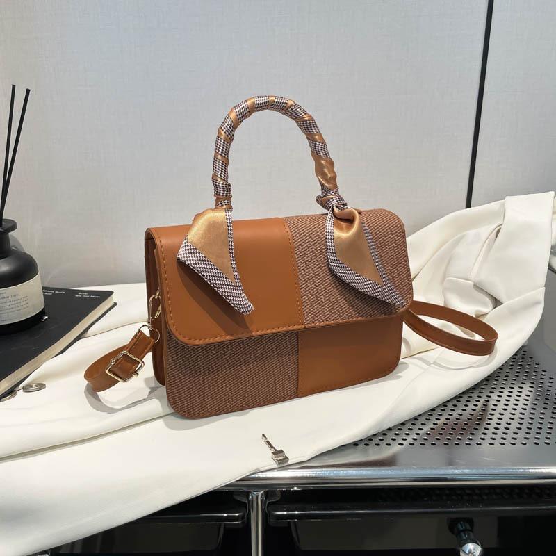 Niche design splicing handbag summer new armpit bag fashion versatile shoulder messenger bag women