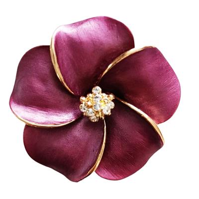 [R8515] - Mor 'Scarlett' Tasarımcı Broş (çiçek) - 50 mm
