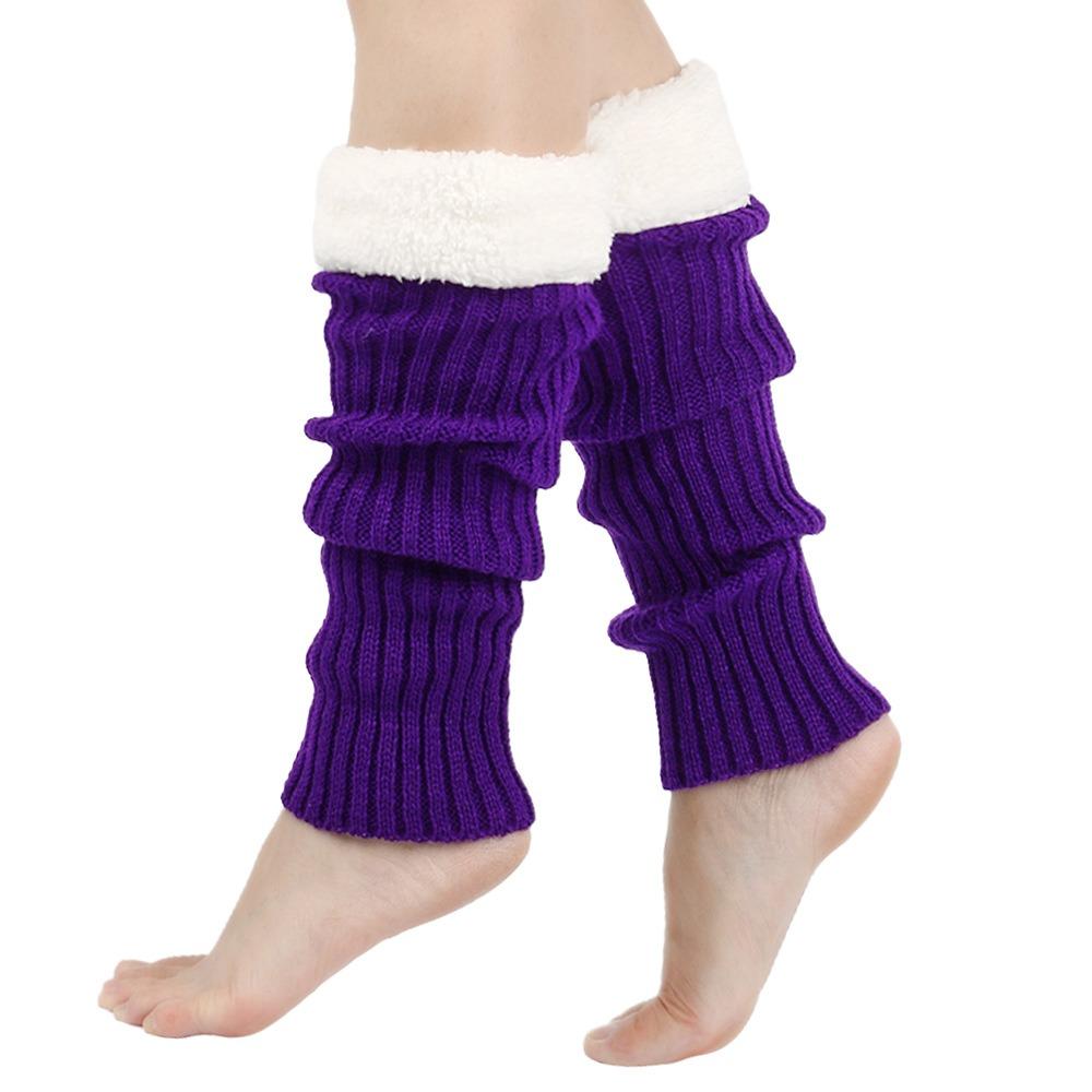 Christmas Knitted Leg Cover Candy Color Leg Warmer Stacked Christmas Leg Sleeve Thickened Foot Cover Strap Leg Socks Girls