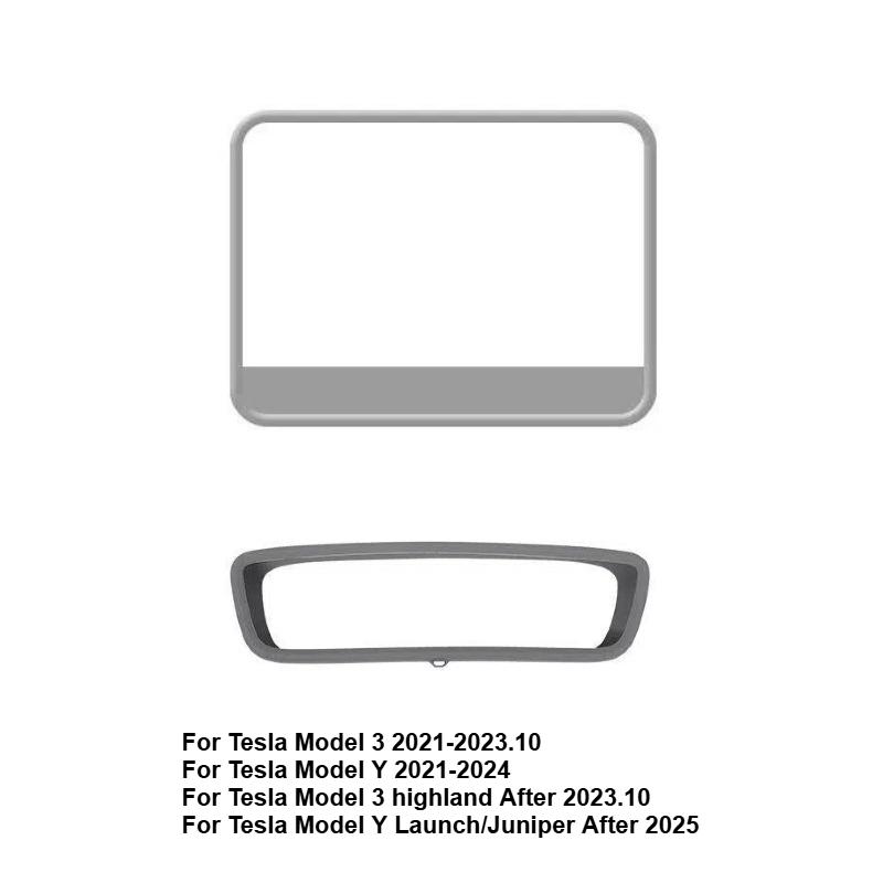 Indoor Rearview Mirror Frame for Tesla Model 3/Model Y Juniper Screen Display Protector Frame GPS Navigation Case Accessories