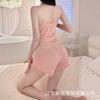 Crispy new suit suspender plus shorts lace red edge pink home bow solid color girl heart
