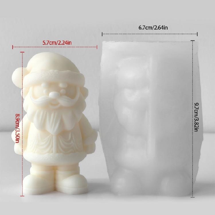 Weihnachtsmann Silikonform Leichtes Entformen Mehrzweck-Silikonform Für Handgemachte Kerze Seife Feiertagsdekoration