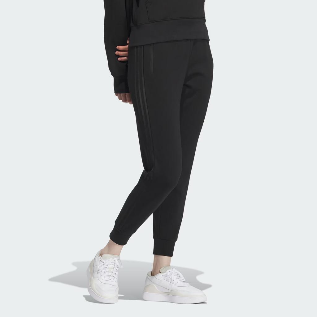 Adidas Sportswear Knit Pants Solid Color Logo Jogger Knit Sports Pants Women Pants Black JE3207