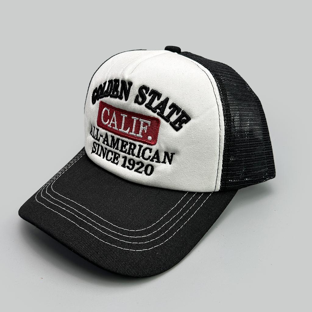 Hip Hop Mesh Letter Embroidered Baseball Cap Men'S And Women'S Shade Contrast Color Street Fruit Truck Hat