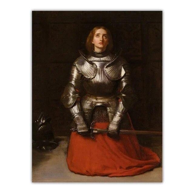 Santa Giovanna d'Arco di John Everett Millais Riproduzione Poster Tela Olio Dipinto Vintage Opera d'Arte Immagini Arte Murale Arredamento Casa