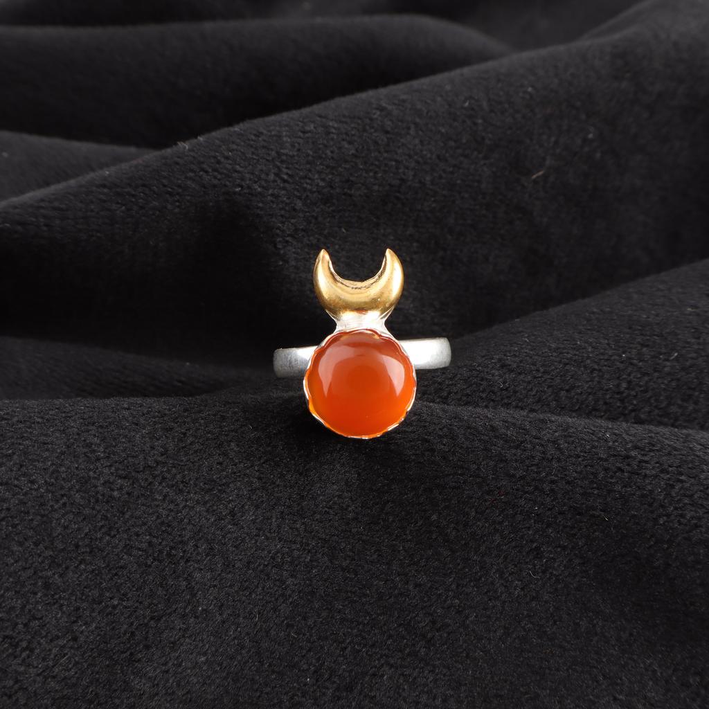 Bijuterii cu Piatră Prețioasă Carneol, Inel din Argint Sterling Solid 925, Inel Argintiu Strălucitor Handmade Bijuterii Pentru Cadou de Ziua Recunoștinței