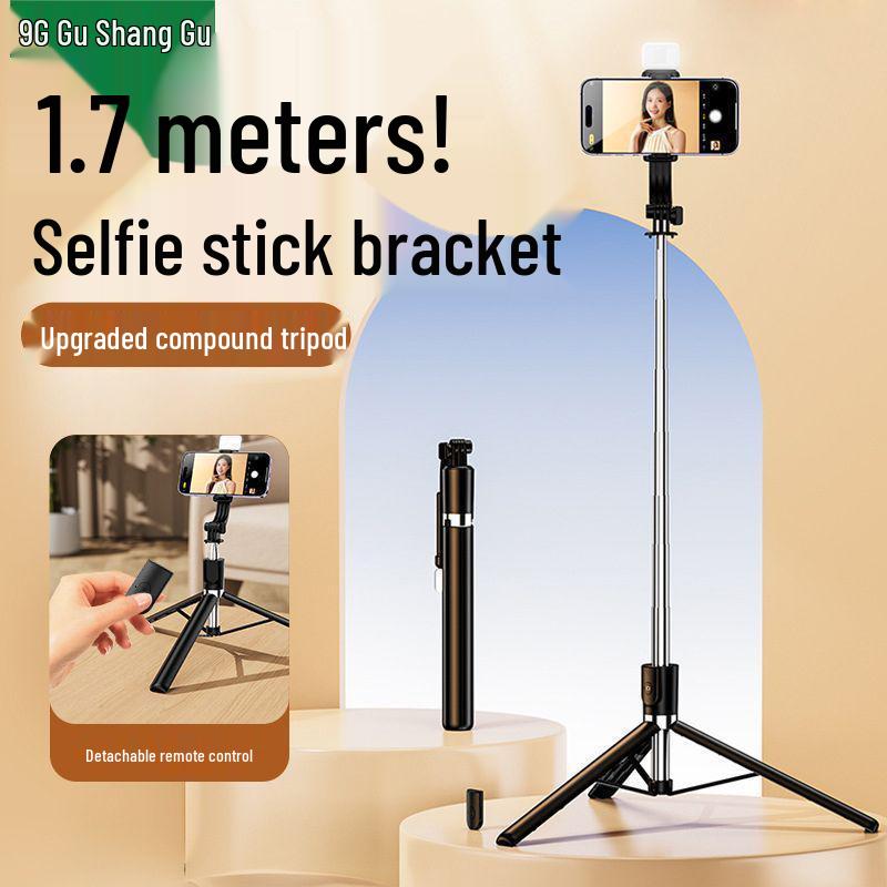 Portable Bluetooth Selfie Stick with Remote, Tripod Stand for Photography and Streaming, Foldable and Ideal for Travel