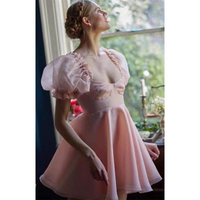 

Younger Princess Fairy Retro Dress Rose Print Young Adult Sand(High quality) L