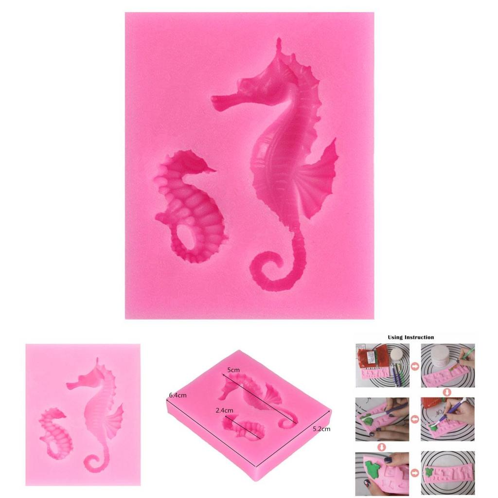 Timeless Design 3d Sea Horse Silicone Fondant Mold For Classic Cake Decor