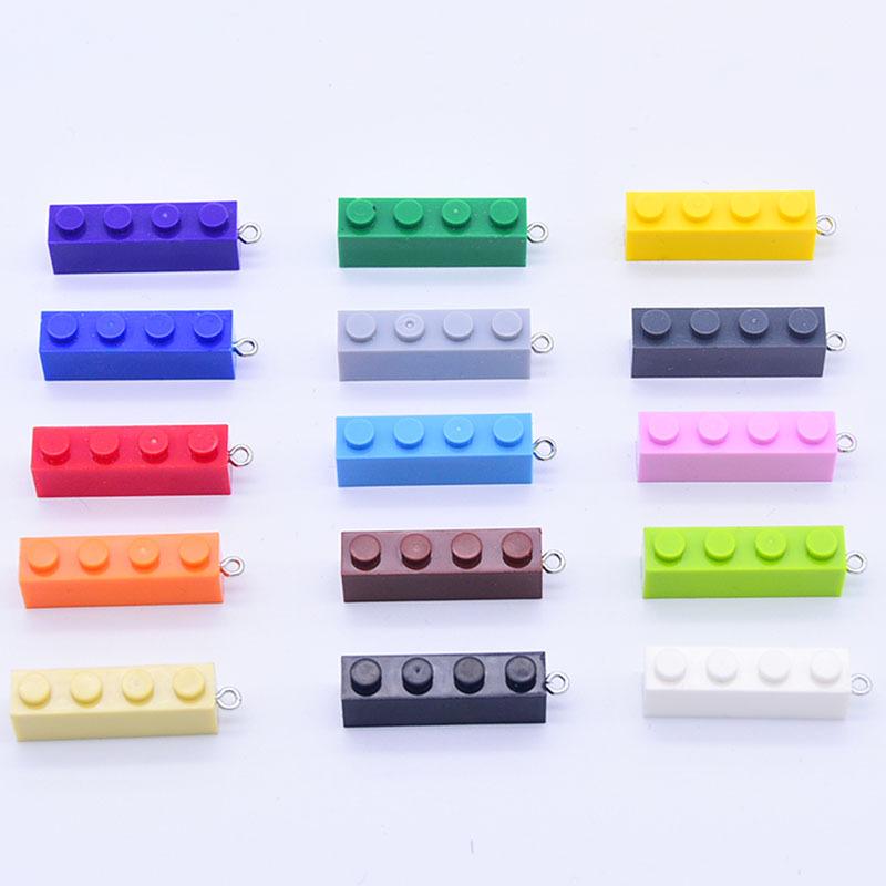 Colorful Acrylic Building Block Keychain Charm Earrings and Pendants - DIY Jewelry Accessories