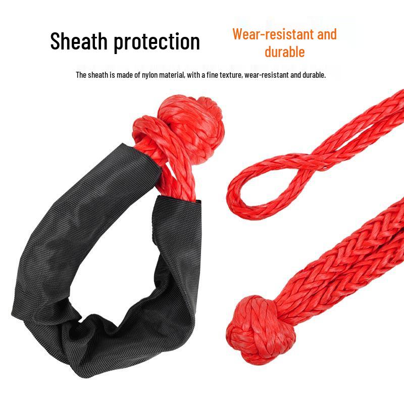 Elastic Soft Shackle Tow Rope for Off-road & Household Use - Suitable for Sedans & Heavy Trucks