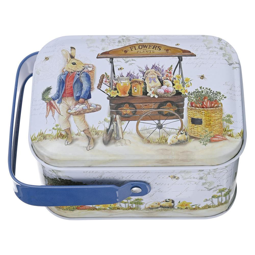 

Easter Cheerful Bunny Biscuit Box Stylish Tin For Treats Ideal For Gifts Kids Easter Tin D
