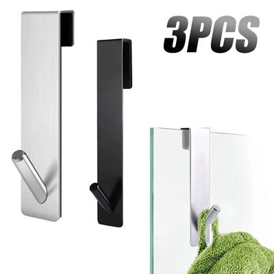 1/2/3 crochets en acier inoxydable pour porte de douche derrière la porte porte-serviettes porte-peignoir en forme de S crochets pour serviettes accessoires de salle de bain
