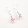 Natural Morganite Gemstone 925 Solid Silver Jewelry Zircon Women Earrings 1.86" CZE-7-13