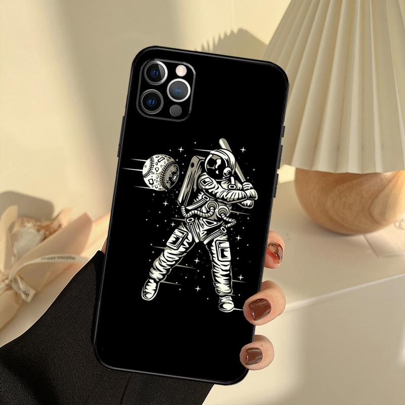 Cartoon Space Astronaut Phone Case For iPhone 15 14 13 12 11 16 17 Pro Max 13 Mini 15 16 Plus 16e 17 Air Cover Funda