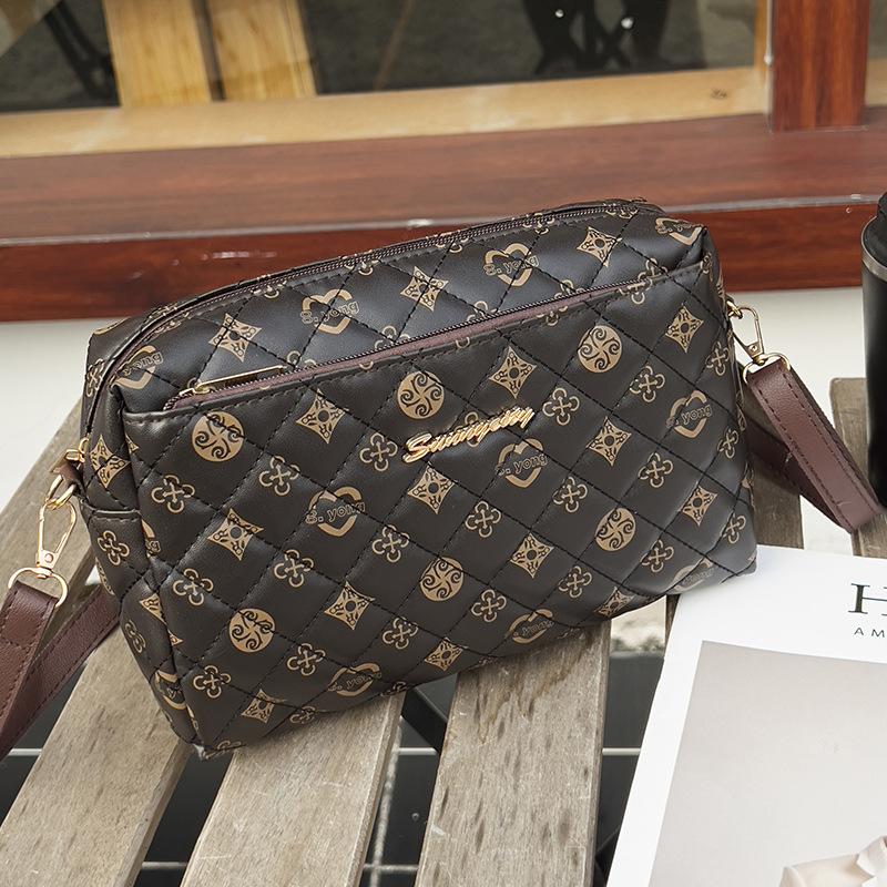 

Трехслойная сумка для камеры Большая вместимость и удобная косметичка Модная сумка для хранения в корейском стиле Вышитая сумка через плечо