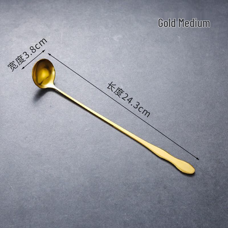 Dajujiang Stainless Steel Golden Long Handle Multi-purpose Spoon